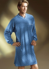 Ночная рубашка мужская с длинными рукавами