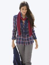 Женская блузка в клетку с рюшами, Alba Moda
