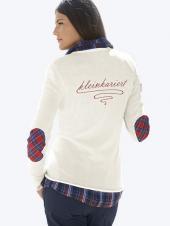 Женский пуловер с вышивкой на спинке, Alba Moda