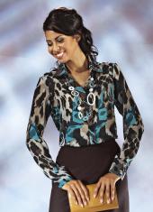 Блузка женская прозрачная с необычным рисунком