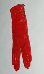 Перчатки женские кожаные лаковые