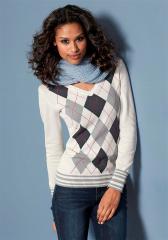 Пуловер женский с ромбами, со склада в Москве Пуловер женский с ромбами, со склада в Москве