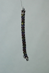 Браслет с разноцветными цирконами