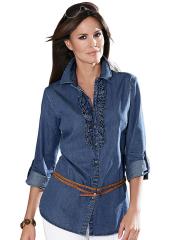 Блузка женская джинсовая, ALESSA W. COLLECTION Блузка женская джинсовая, ALESSA W. COLLECTION